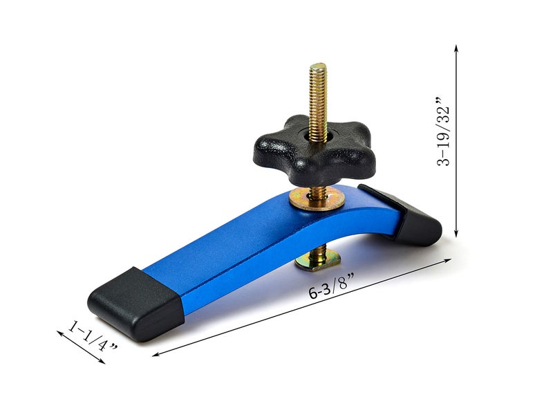 HOTTARGET Aluminum T-track Hold Down Clamps,6-3/8"L x 1-1/4"Width-Woodworking and Clamps - High Strength Aluminum Alloy 6063 - Fine Sandblast Anodized - Blue Color (T-track Hold Down Clamps 2pk) - Image 3